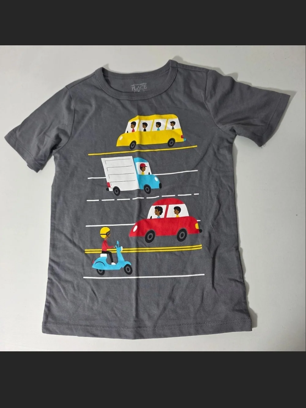 The Children's Place Gray Kids Tee with Vehicle Graphics